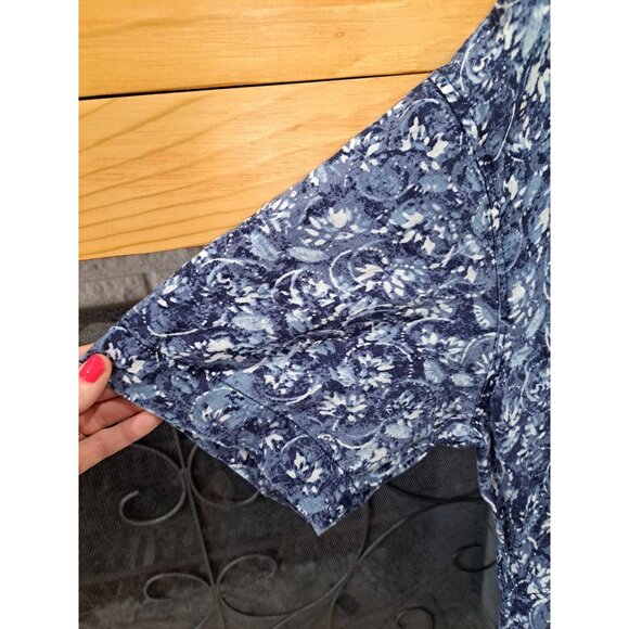 Lauren Ralph Lauren Linen Floral Shirtdress Tie Waist Blue Plus Size 14 Women's - Picture 5 of 12